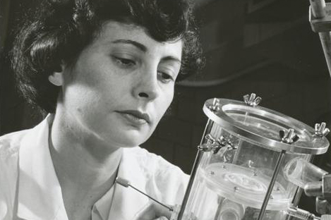 Dr. Nina Braunwald holding medical equipment; Dr. Braunwald was the first woman to perform open-heart surgery.