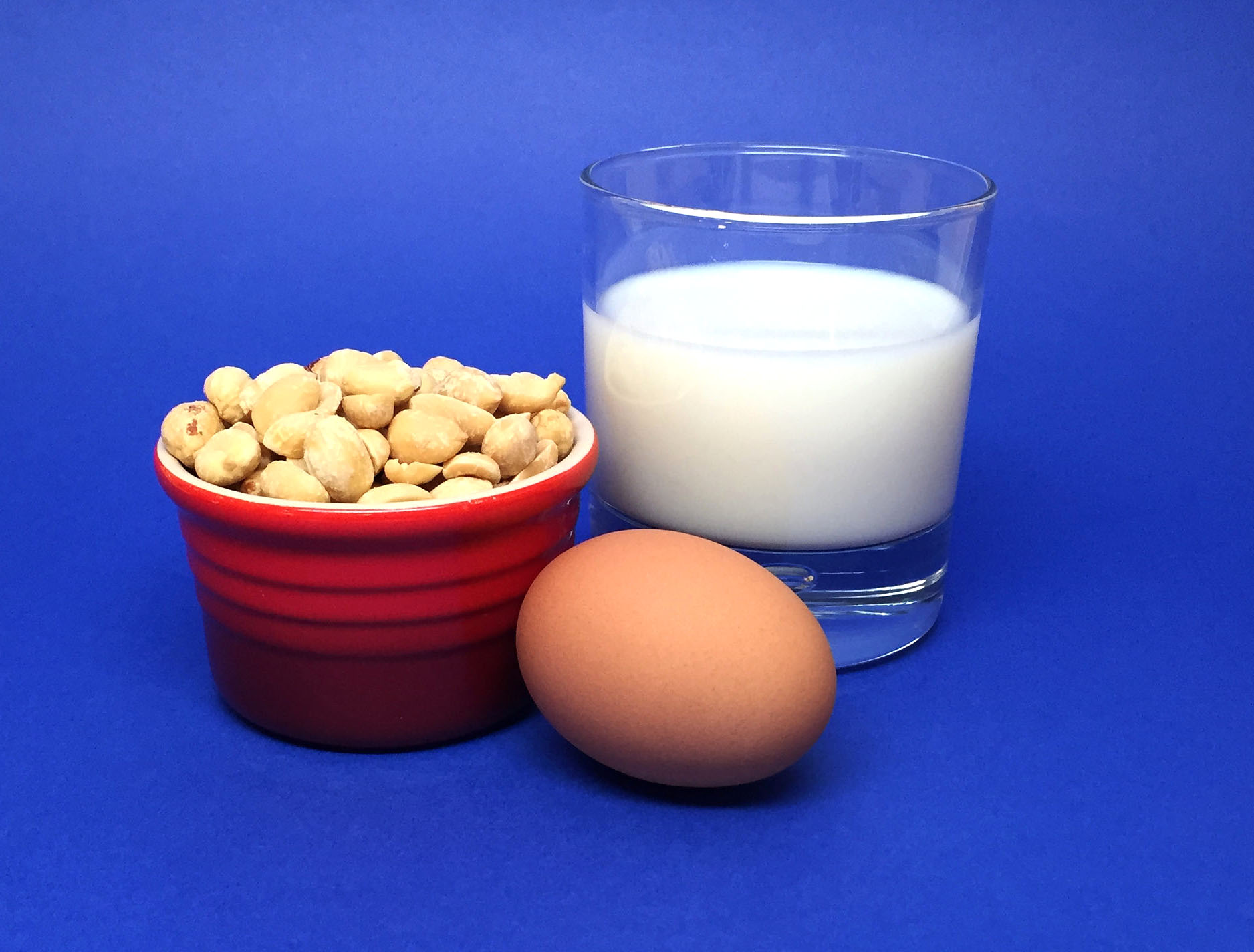 Peanut, eggs and milk.