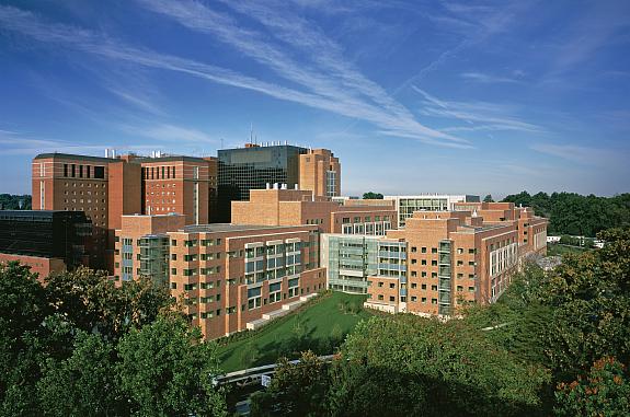 Bird's eye view of the NIH Clinical Research Center.