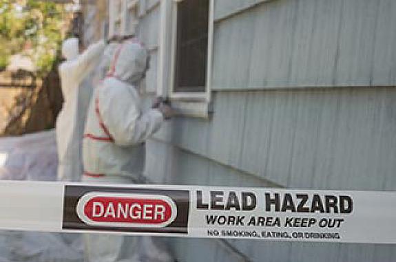 Lead abatement with "danger" tape