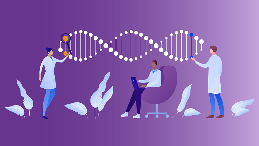 Doctors researching DNA and genetics Doctors researching DNA and genetics