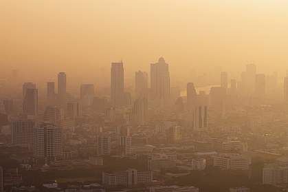 Photo of a city shrouded in smog