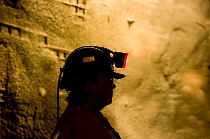 Woman in a mine.