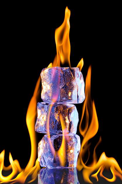 Photo of fire engulfing a stack of marshmallows.