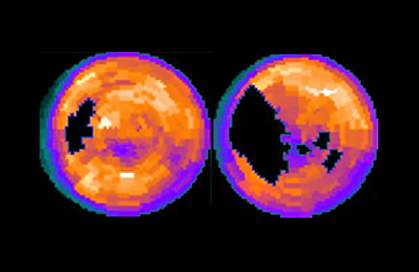 Computer generated map of two hearts