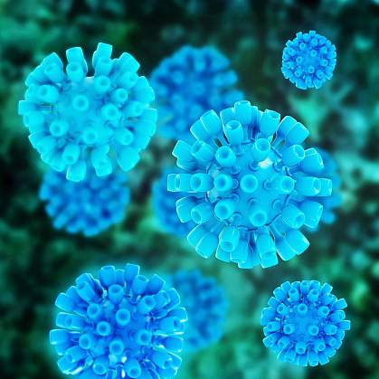 3d rendered illustration of hepatitis virus.