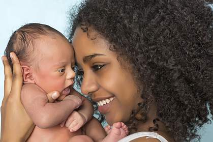 Smiling mother and baby Smiling mother and baby
