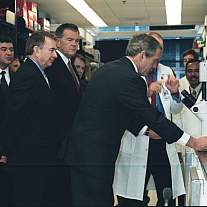 President George W. Bush tours the Vaccine Research Center