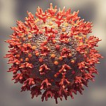 Microscopic view coronavirus omicron variant