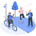 Illustration of older adults exercising