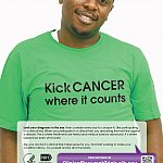 “Kick Cancer Where It Counts.” poster