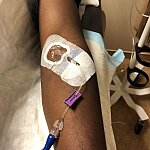 Image of volunteer receiving IV infusion