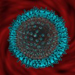 Computer rendering of a flu virus